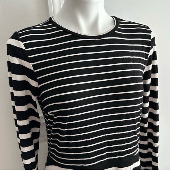 Black and White Striped Dress, Size 8, LOFT - Picture 3 of 8
